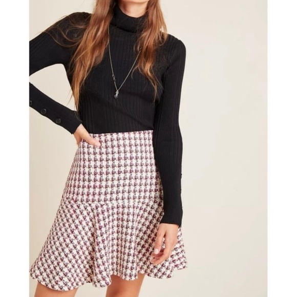 Anthropologie Pleaded tweed skirt - gently used - Picture 3 of 5